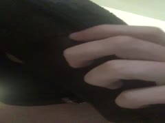 Slave licking cum from slipper