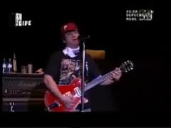 band singer  ing on stage