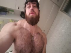 hairy muscle bear jerks off