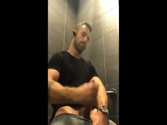 jerking off in gym bathroom