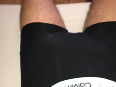 Cum in black CK underwear