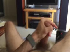 Foreskin play wank with moaning cumshot