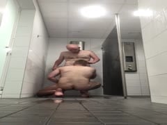 Gym shower bareback fuck 