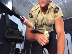 Cop BRF fucked by dildo machine
