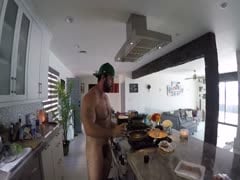 Xavier cooking naked