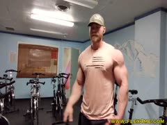 hairy chested stud flexing