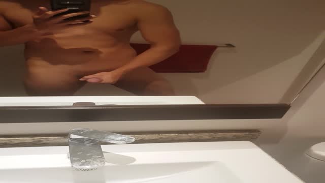 jerk off in front of mirror