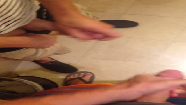 Stroking in the stall! 