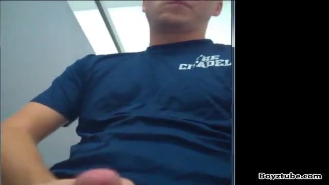 Military Guy Wanks In Public Bathroom