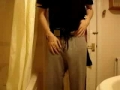 jerking in a small shower