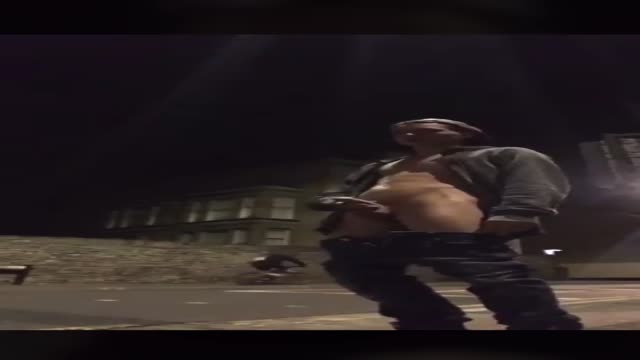 Guy strips in public