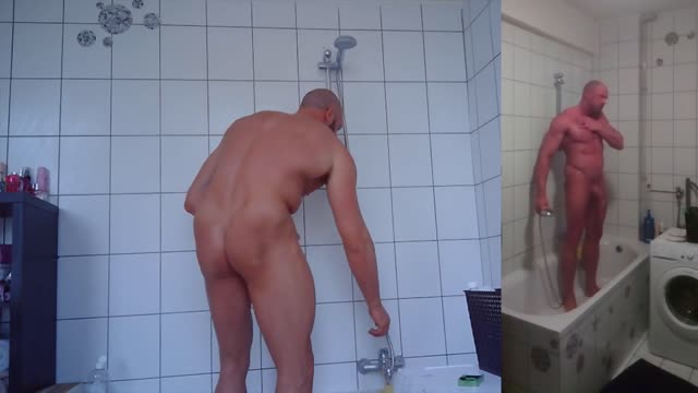 Jonny jerking off in the shower