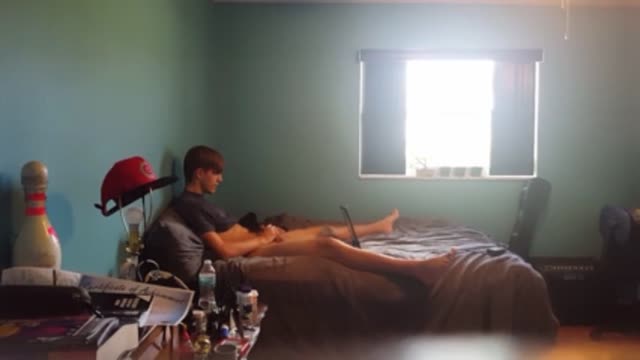 Caught brother jacking off