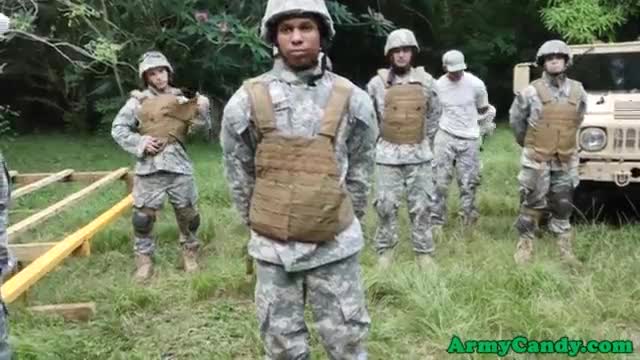 Army troop assfuck outdoors during training.mp4