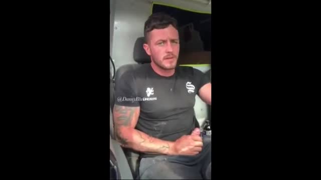 Beautiful DannyBlu6 jerking off while drive his work truck
