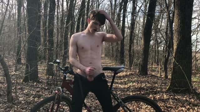 Twink Takes A Bike Ride and Wanks.
