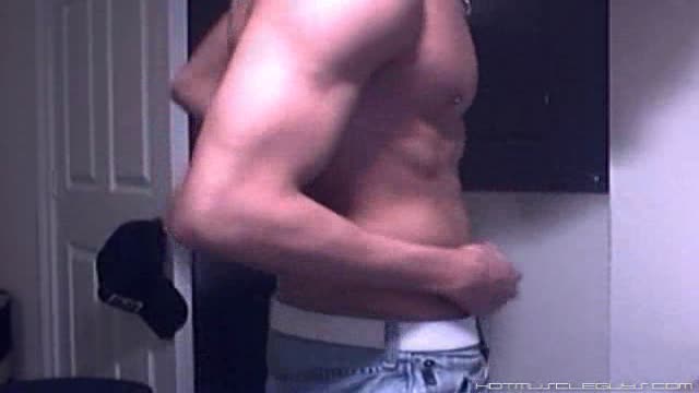 Muscle Flexes in Room