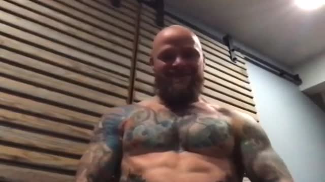  tattoo muscle x pumps out a load
