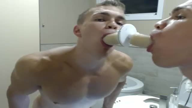Dildo Suck on mirror
