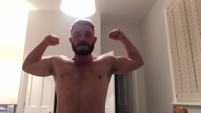 Cocky straight boy showing off