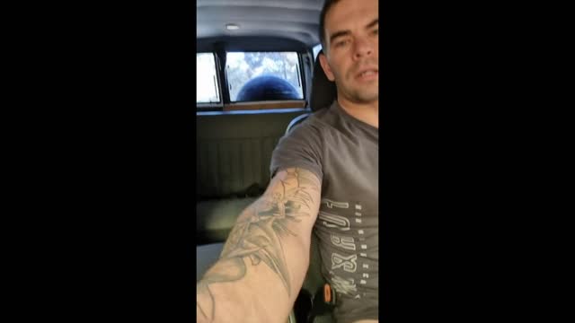 hot aussie jerking off in his car