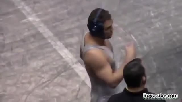 Wrestler in Silver Singlet