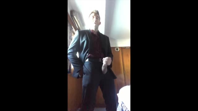 handsome hunk jerks off twice