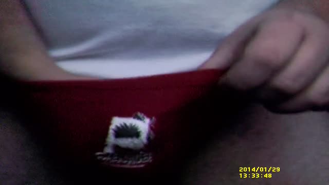 Red briefs spunked