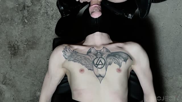 Bound Sub Deepthroated by Monster Cock 