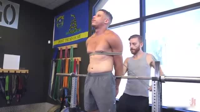 Tony Shore Tied Up And Edged At The Gym 