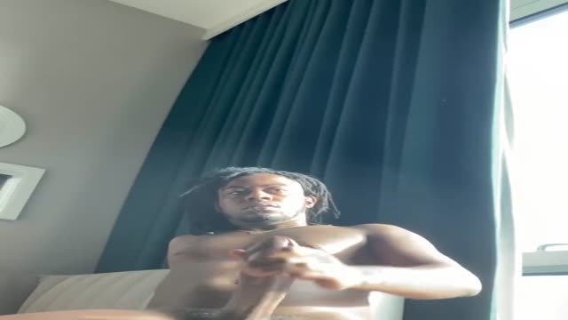 Straight porn star wank by a window