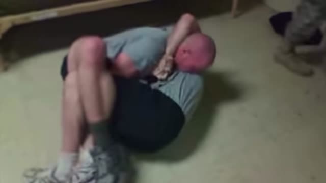 Army dudes wrestle