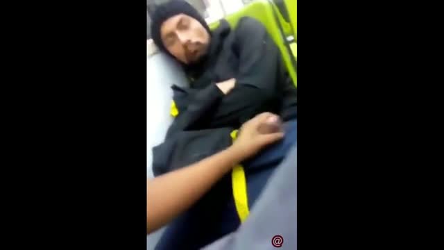 public handjob on train for str8 latino