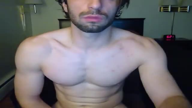Hot Guy jerking his big dick on web cam