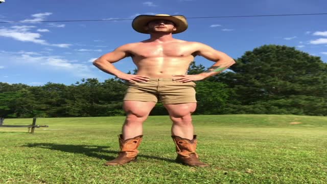 Travis Magicmen (Showing off his hot body in his cowboy boots and hat)