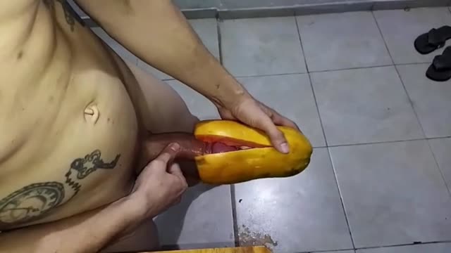 Fucking a papaya