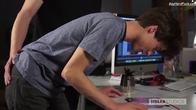 Young typist gets bottom spanked