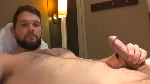 Hot guy takes care of his morning wood