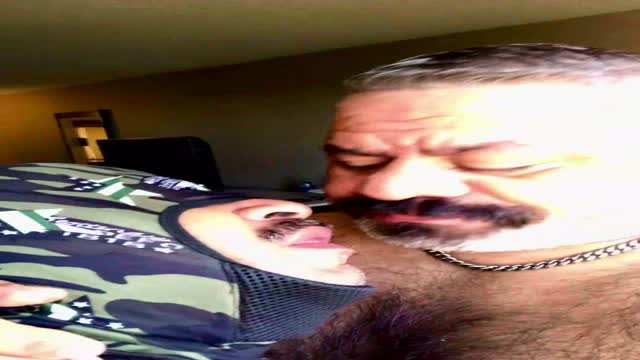Masked Stranger Sucks Older Latino Bear