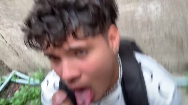 Latin guys have sex outdoor