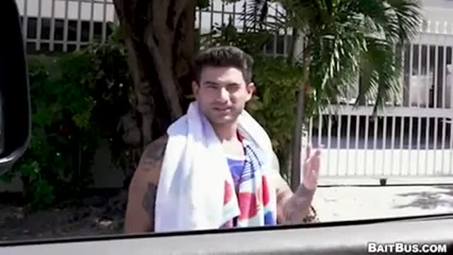 tattoo guy fucks in a bus