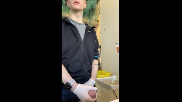 Risky Jerking off at work
