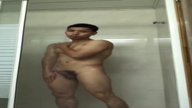 Chinese muscle jock shows his cock