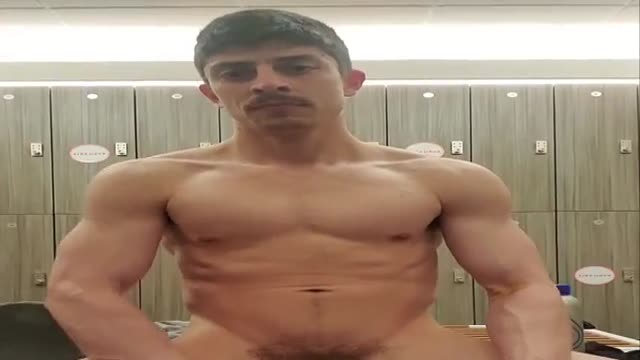 Getting blown in the gym locker room