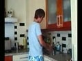 Twink shows in kitchen