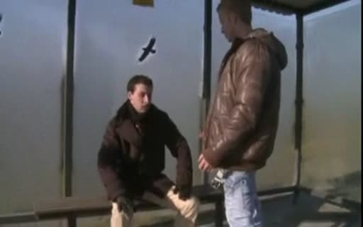 Outdoor waiting for bus fuck