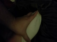 Night-time foot play (socks to bare)