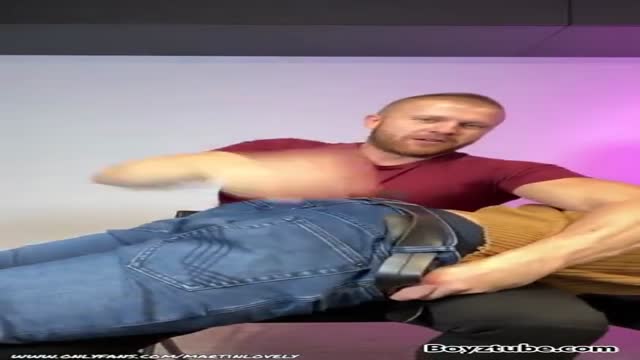 Spanked by tough guy