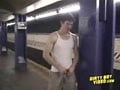 Guy jerks off in NYC subway station