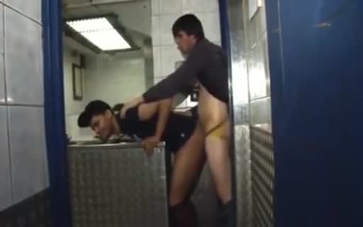 Scallies bareback in toilets
